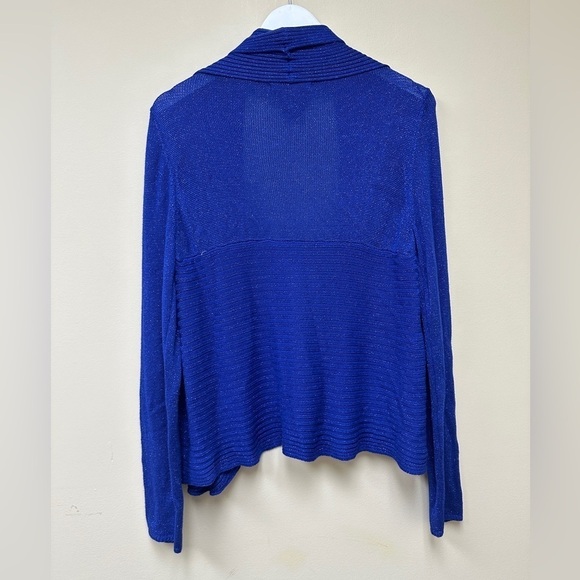 Blue Sparkle Cardigan Size Large Corpcore Office siren - Picture 4 of 7